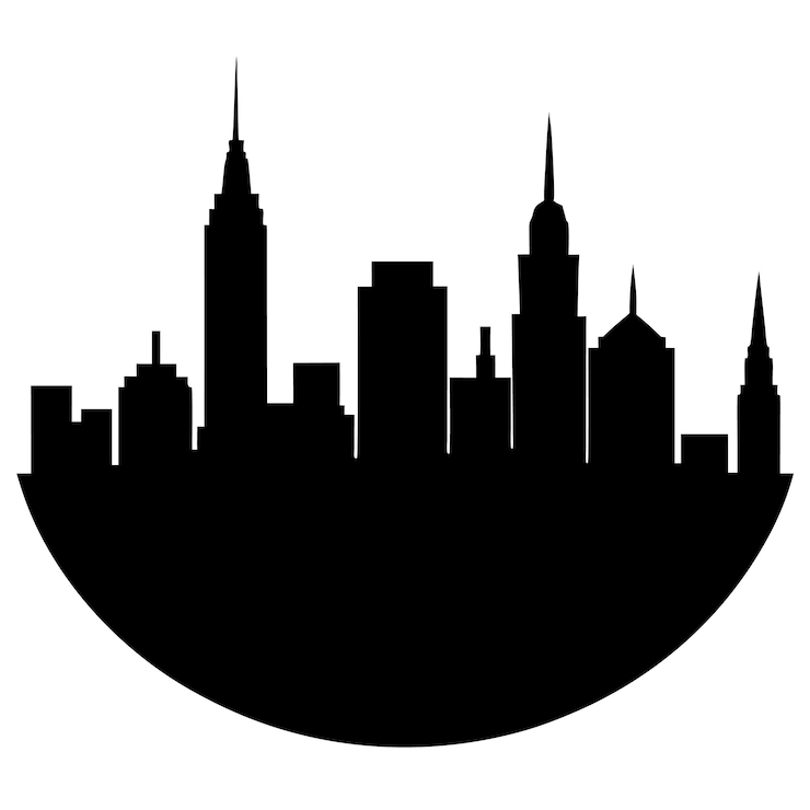 Vector vectorillustratie van het silhouet van de stad