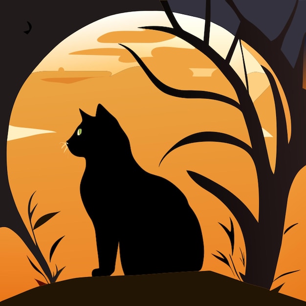 Vectorillustratie van het silhouet van een kat