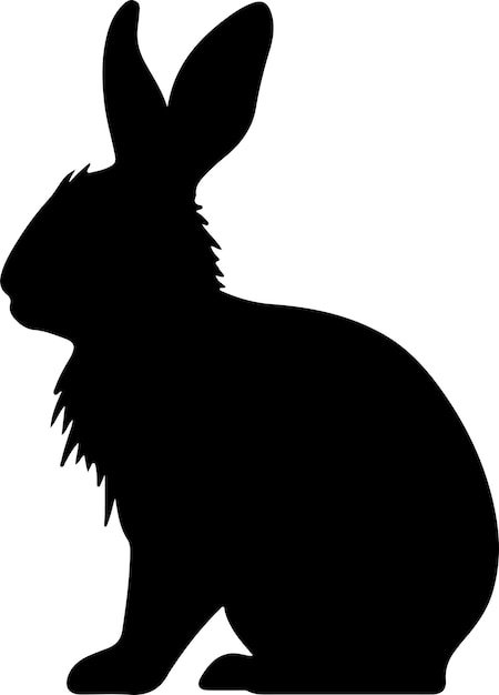 Vectorillustratie van het silhouet van een konijn op witte achtergrond