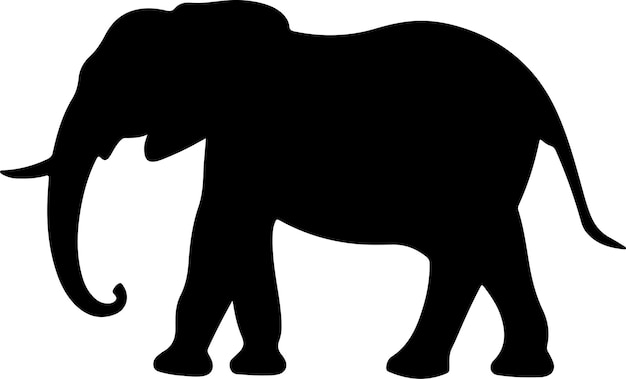 Vectorillustratie van het silhouet van een olifant Witte achtergrond