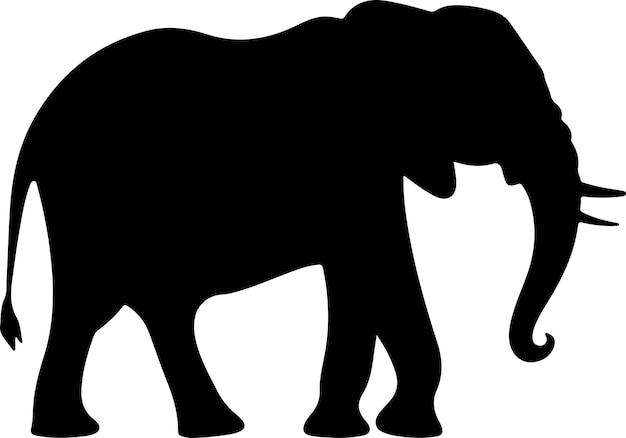 Vectorillustratie van het silhouet van een olifant Witte achtergrond