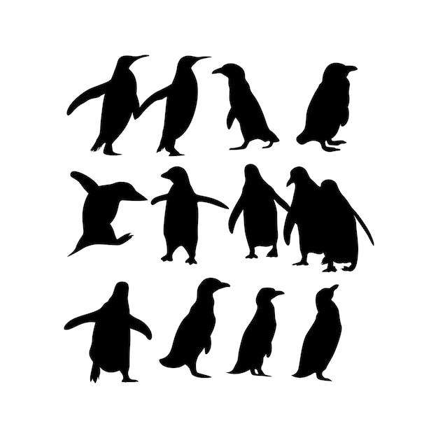 Vectorillustratie van het silhouet van een pinguïn