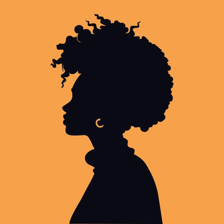 Vector vectorillustratie van het silhouet van een zwarte vrouw