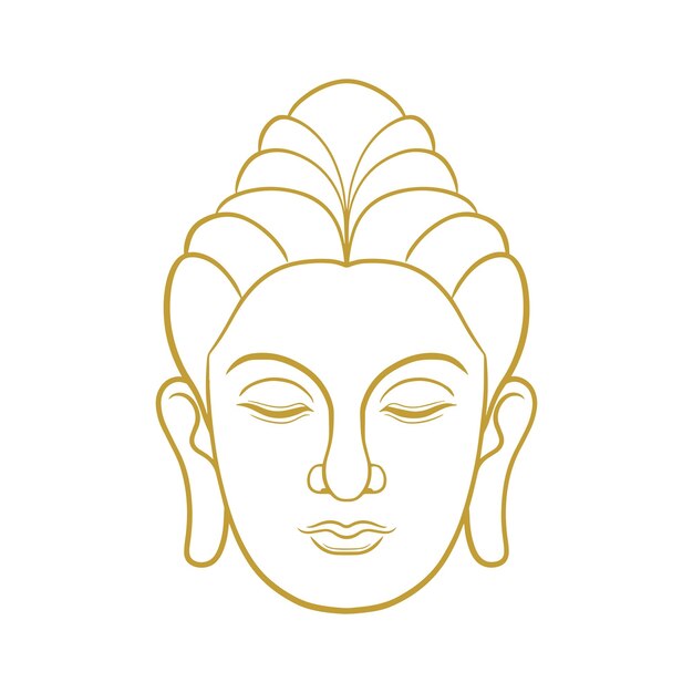 Vectorillustratie van het silhouet van het hoofd van Boeddha