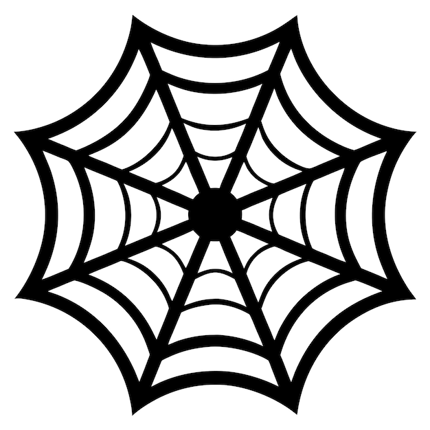 Vectorillustratie van het silhouet van het icoon van het spinnenweb
