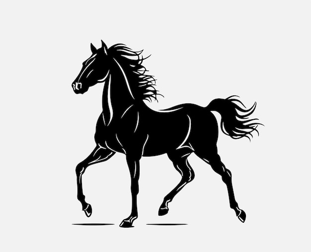 Vector vectorillustratie van het silhouet van het paard