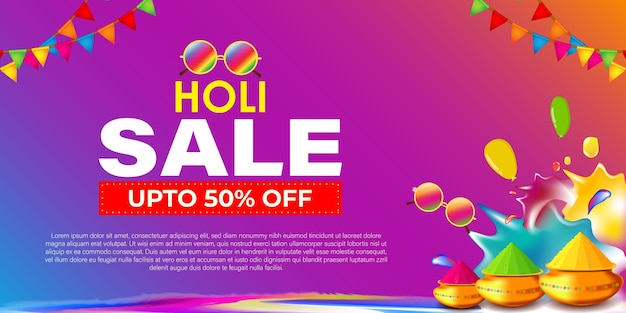 Vectorillustratie van Holi Sale-banner