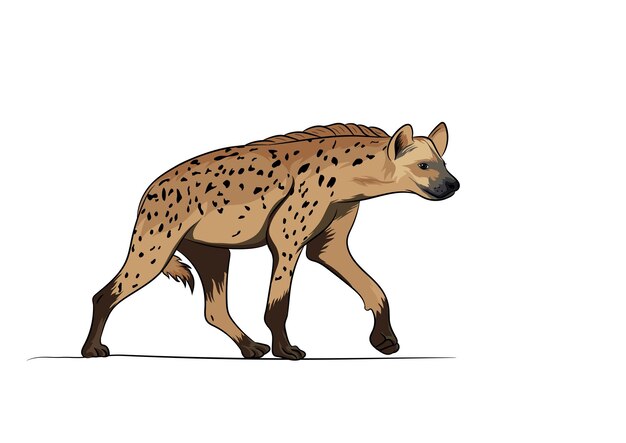 Vectorillustratie van Hyena (lakadbagha) Afrikaanse wilde dieren.