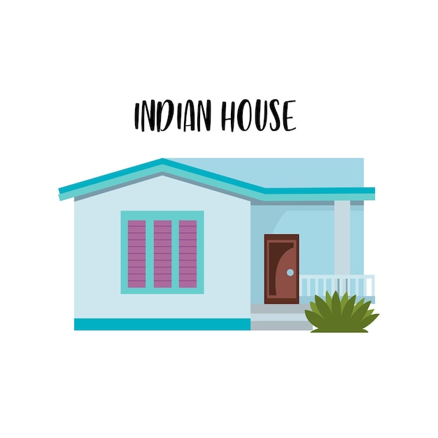 Vectorillustratie van Indisch blauw huis