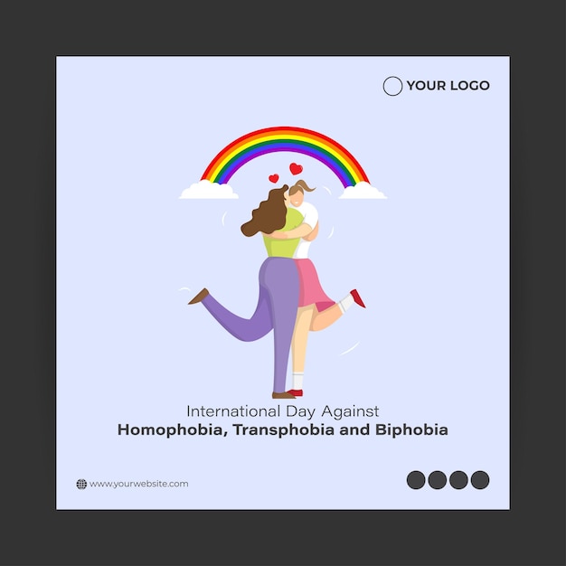 Vectorillustratie van internationale dag tegen homofobie bifobie lesbofobie transfobie 17 mei