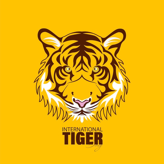 Vectorillustratie van Internationale Tijgerdag 29 juli Een jaarlijkse viering om het bewustzijn voor het behoud van tijgers te vergroten