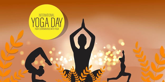 Vectorillustratie van internationale yoga dag concept banner 21 juni
