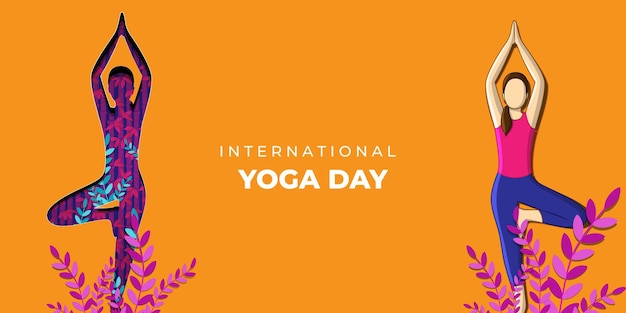 Vectorillustratie van internationale yoga dag concept banner