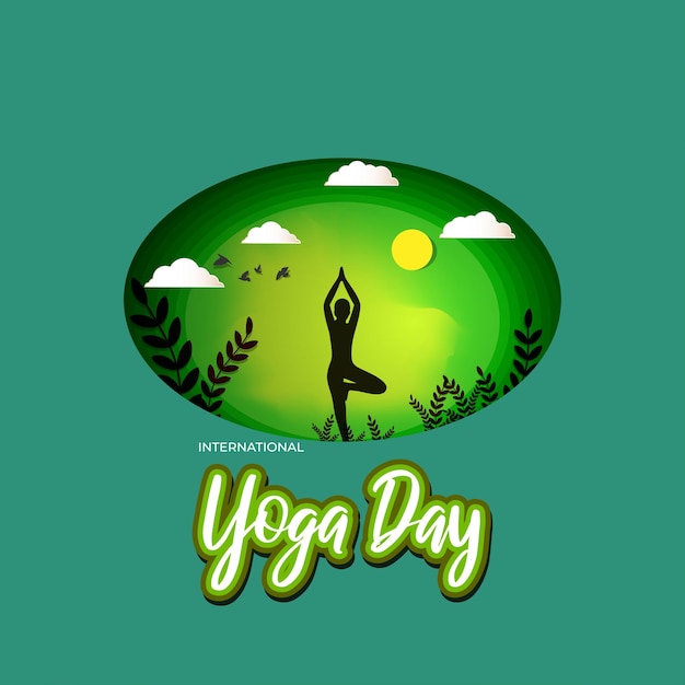 Vectorillustratie van internationale yoga dag concept banner