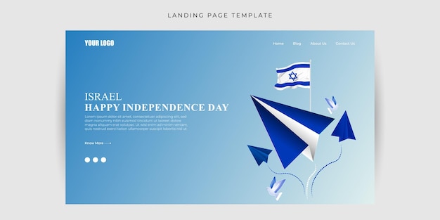 Vectorillustratie van Israël Onafhankelijkheidsdag Website bestemmingspagina banner mockup Template