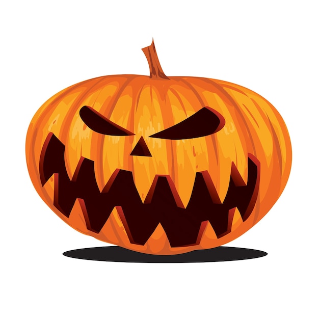 Vector vectorillustratie van jack o lantern halloween pumpkin in cartoon stijl geïsoleerd op wit