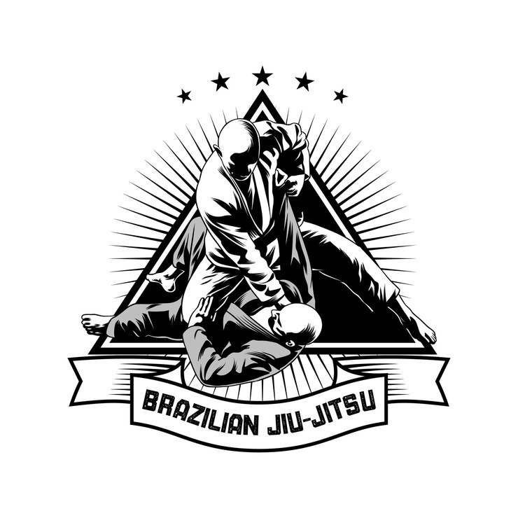 Vector vectorillustratie van jiu jitsu sjabloon voor t-shirt en logo