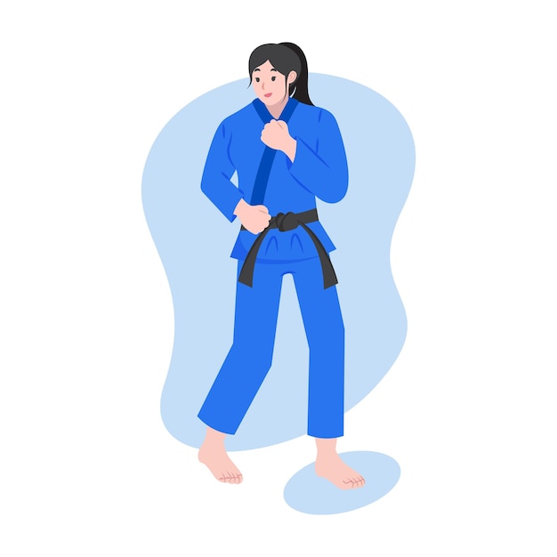 vectorillustratie van judo krijgskunst op witte achtergrond