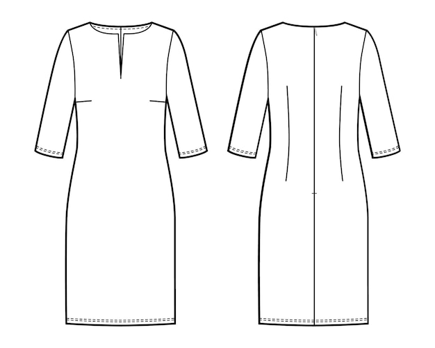 Vectorillustratie van jurk Voor- en achterkant