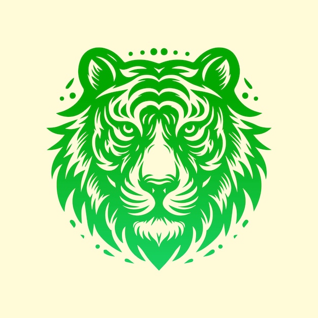 Vectorillustratie van kleurovergang tijger hoofd logo ontwerp