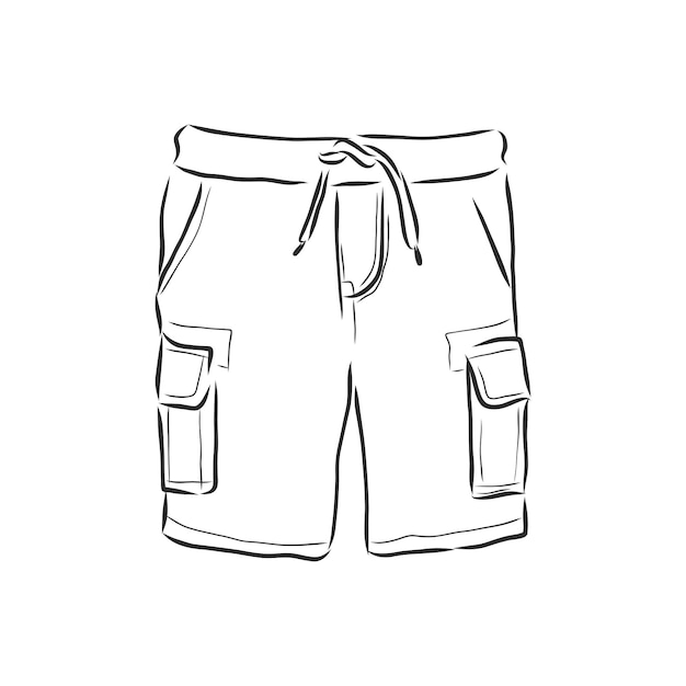 Vectorillustratie van korte broek Vrijetijdskleding korte broek vector schets illustratie