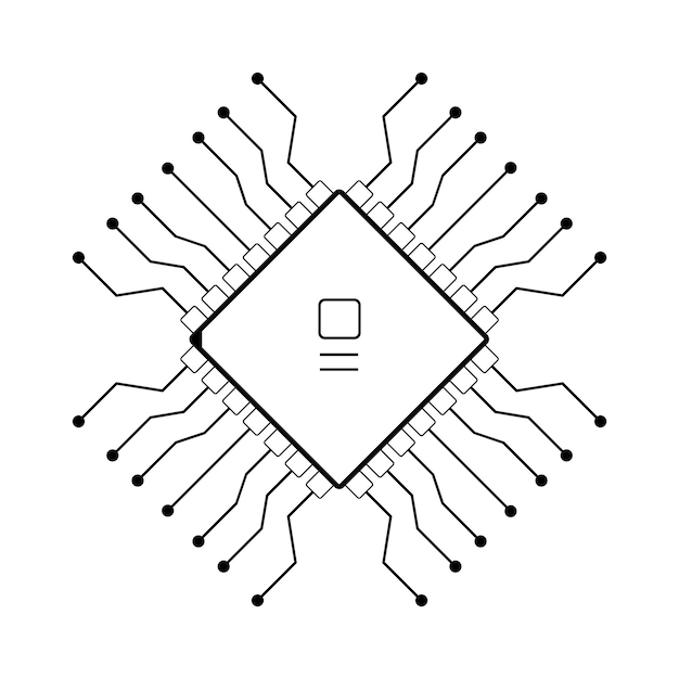 Vectorillustratie van lineaire microschakeling