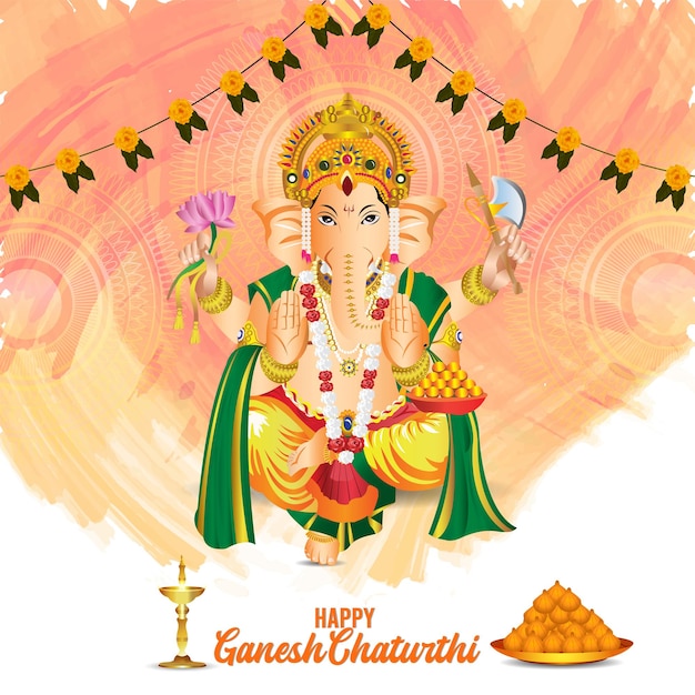 Vectorillustratie van lord ganesha happy ganesh chaturthi