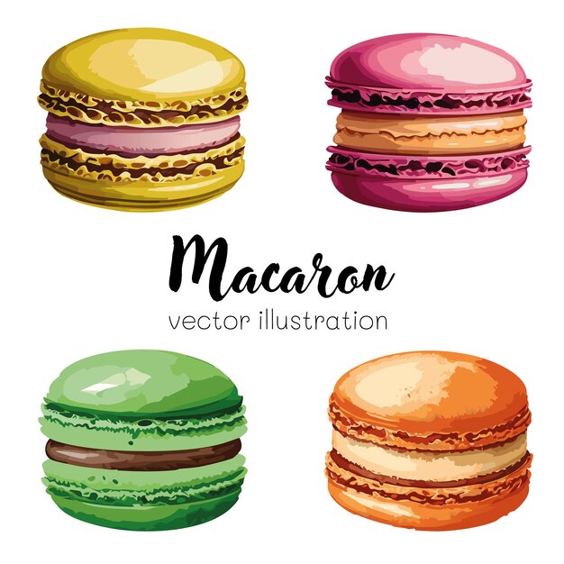 Vector vectorillustratie van macarons