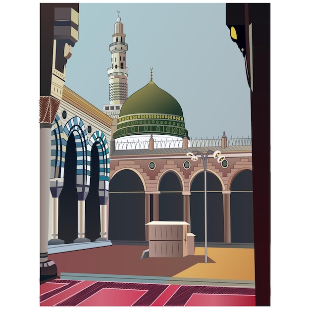 Vectorillustratie van Masjid Nabawi in Medina