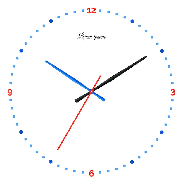 Vectorillustratie van mechanische klok. Wijzerplaat op witte achtergrond.