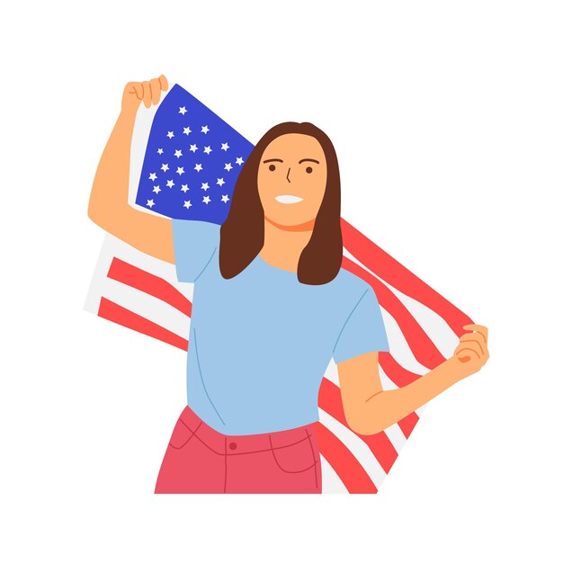 Vector vectorillustratie van mensen die de amerikaanse onafhankelijkheidsdag vieren