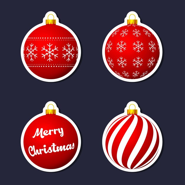 Vectorillustratie van Merry Christmas-stickers