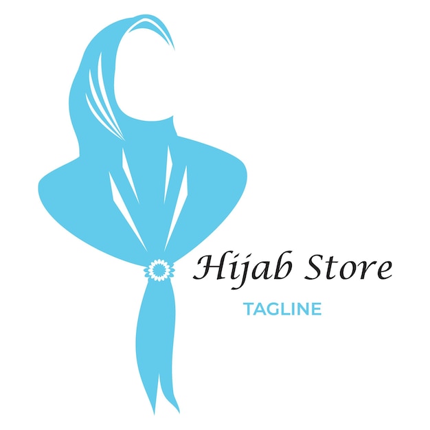 Vectorillustratie van modieus hijab-logo met tekst voor uw slogan