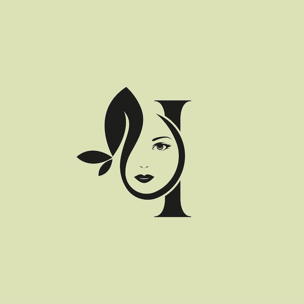 Vectorillustratie van Monogram Beauty logo letter I