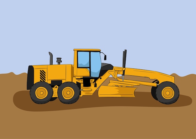 Vectorillustratie van Motor Grader motor grader vector motor grader bouwvoertuig grader