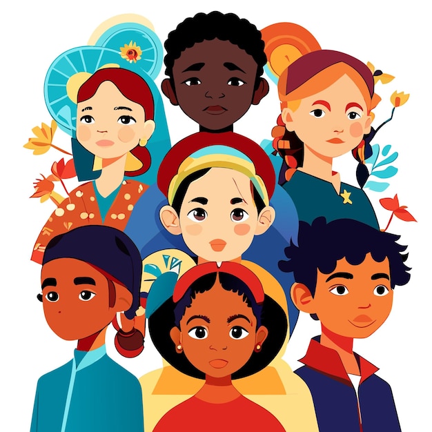 Vector vectorillustratie van multiculturele viering