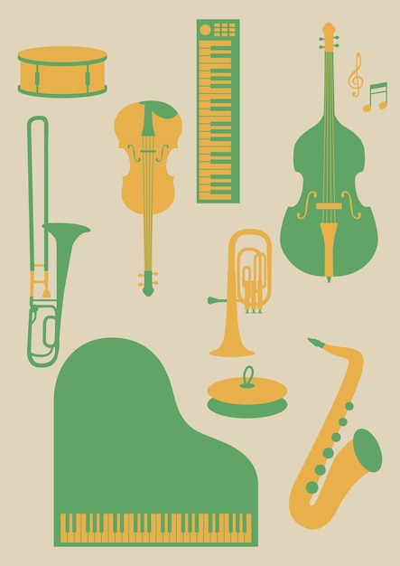 Vectorillustratie van muziekinstrumenten