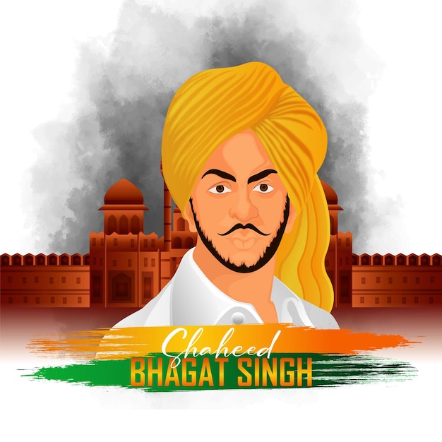 Vectorillustratie van nationale held bhagat singh