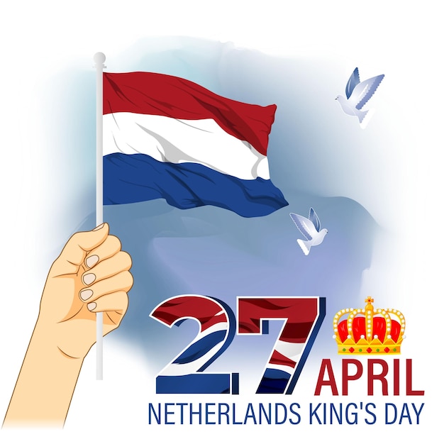 Vector vectorillustratie van nederlandse koningsdag