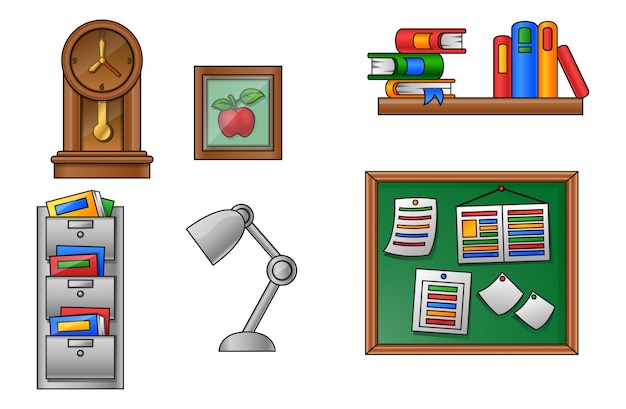 Vectorillustratie van onderwijs en school pictogramserie