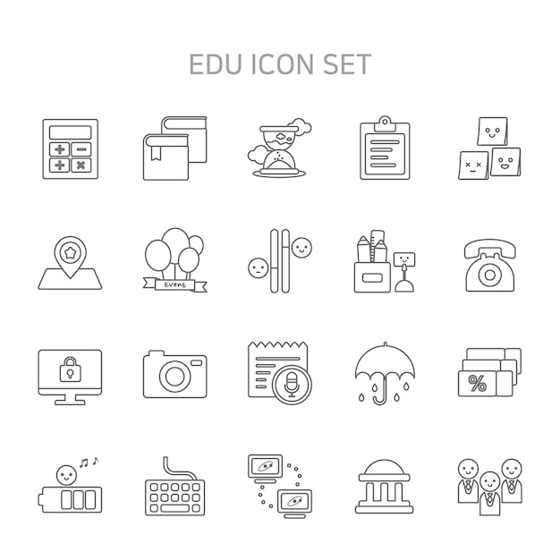 Vectorillustratie van onderwijs iconen voor onderwijs
