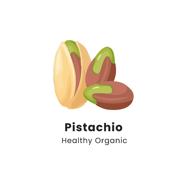 Vector vectorillustratie van pistachio's op een witte achtergrond