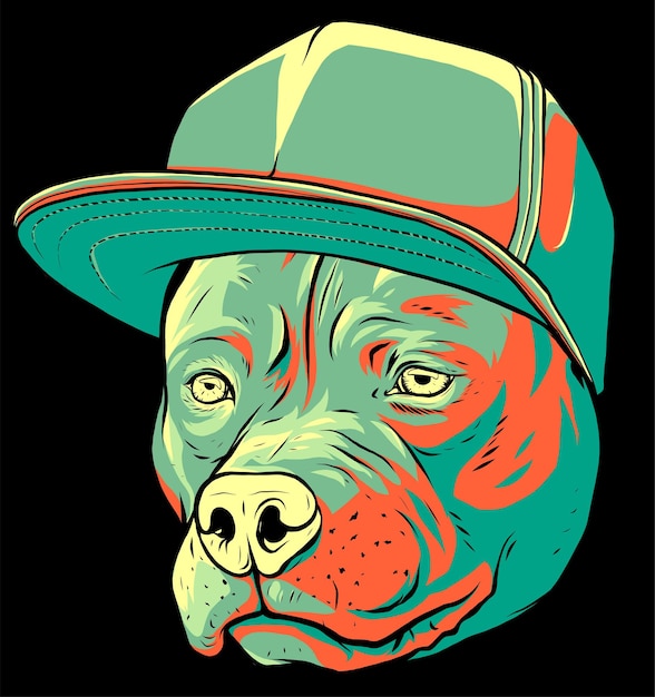 Vector vectorillustratie van pitbull in dop