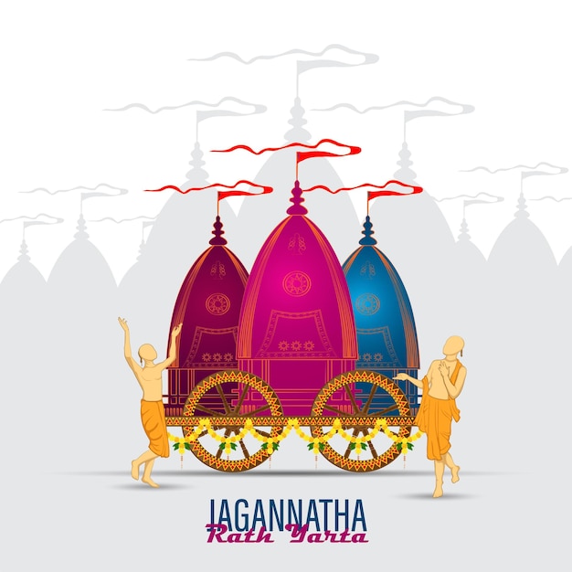 Vectorillustratie van Ratha Yatra Lord Jagannath