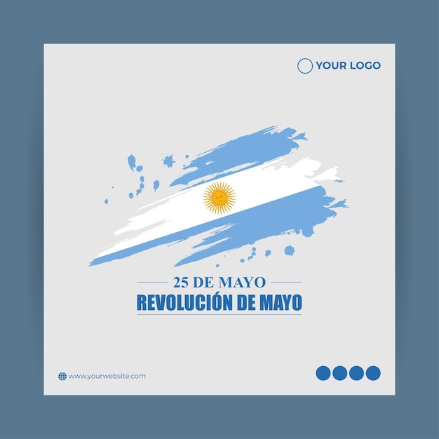 Vectorillustratie van revolucion de mayo social media story feed mockup template