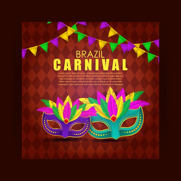 Vectorillustratie van Rio Carnival-banner het grootste carnaval ter wereld