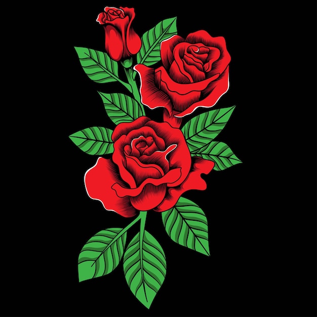 Vectorillustratie van rode rozen