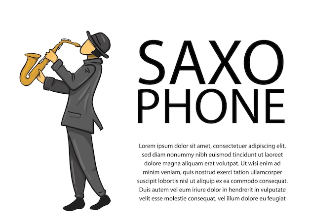 Vector vectorillustratie van saxofonist