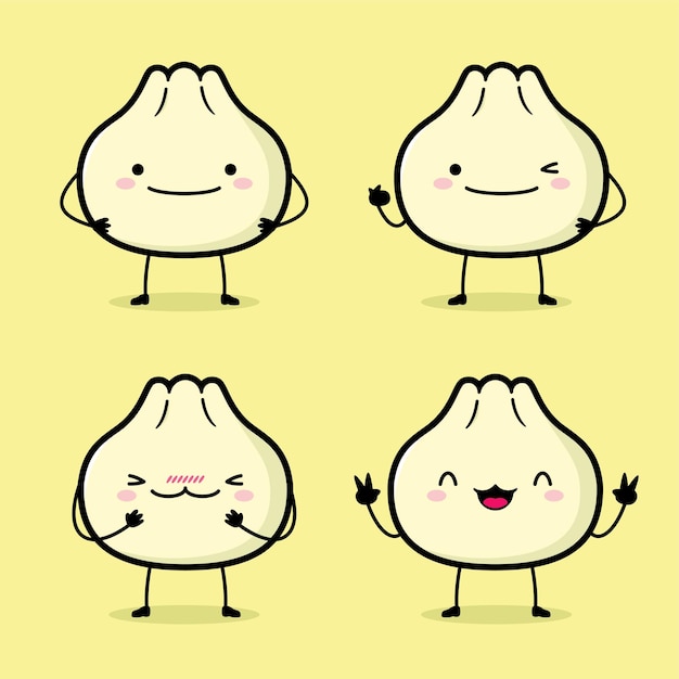 Vectorillustratie van schattige broodje emoji