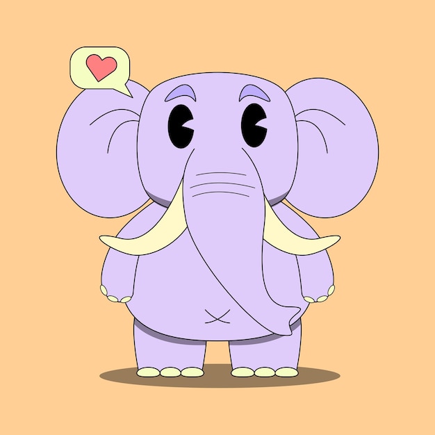 Vector vectorillustratie van schattige cartoon olifant